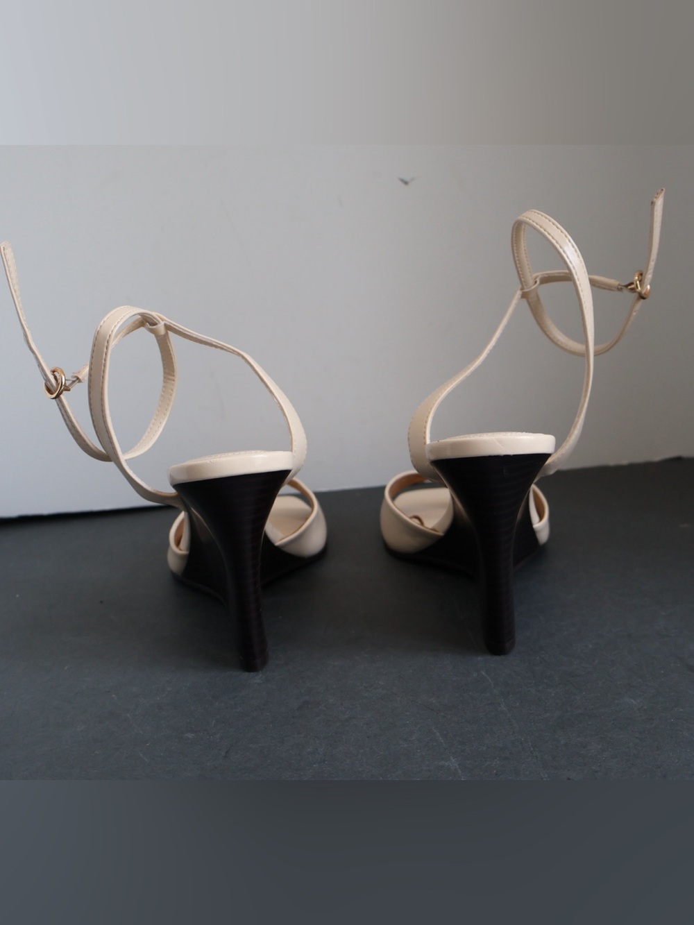 Zara Beige Wedge Sandals with Ankle Strap Size EU 39 - Picture 6 of 8